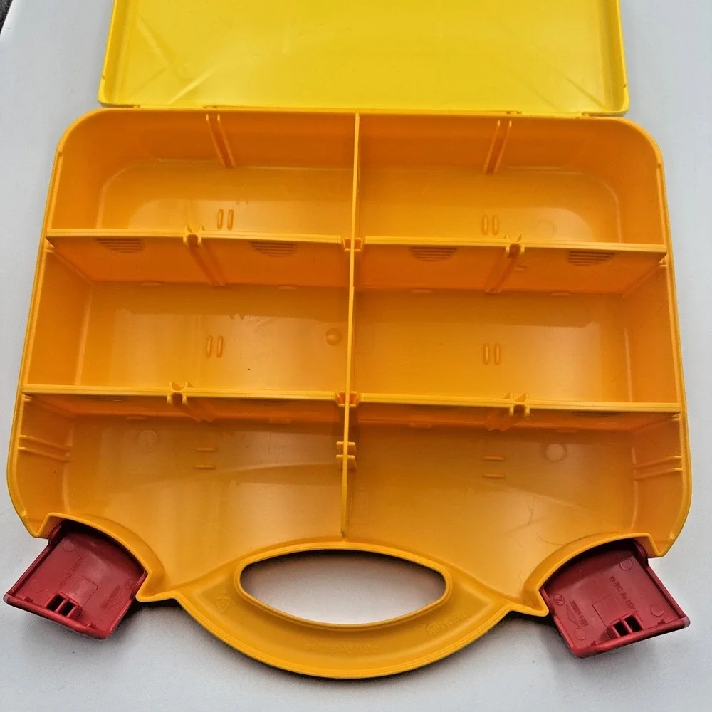 LEGO Yellow & Orange Plastic Carrying Case Storage Box‎ With Dividers